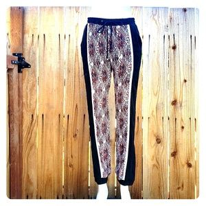 Very J Black and Print Boho Pants
